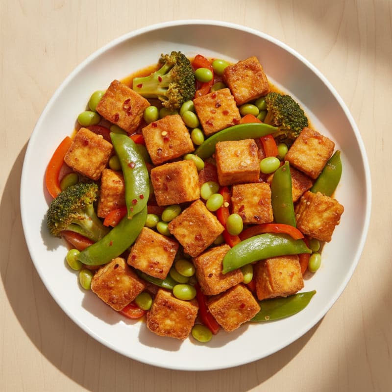 Ginger-Garlic Tofu Stir-Fry with Vegetables