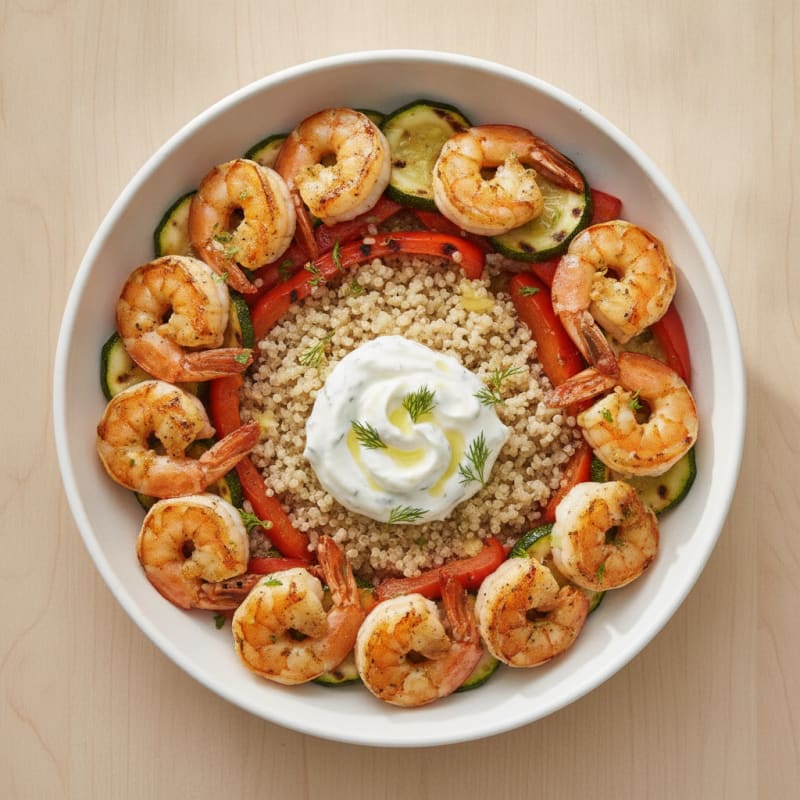 Grilled Shrimp and Vegetable Quinoa Bowl