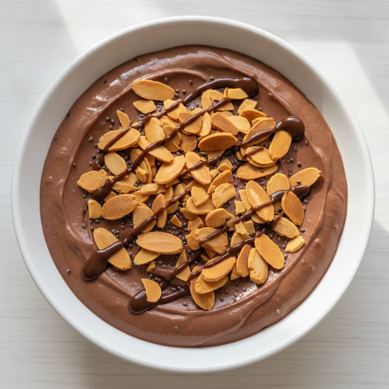 Silky Chocolate Protein Pudding with Almonds