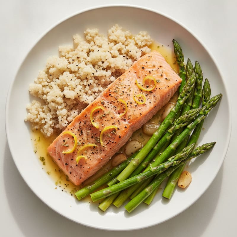 Lemon Herb Roasted Salmon with Asparagus