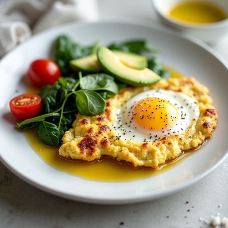 Egg White and Cottage Cheese Scramble with Spinach and Cherry Tomatoes