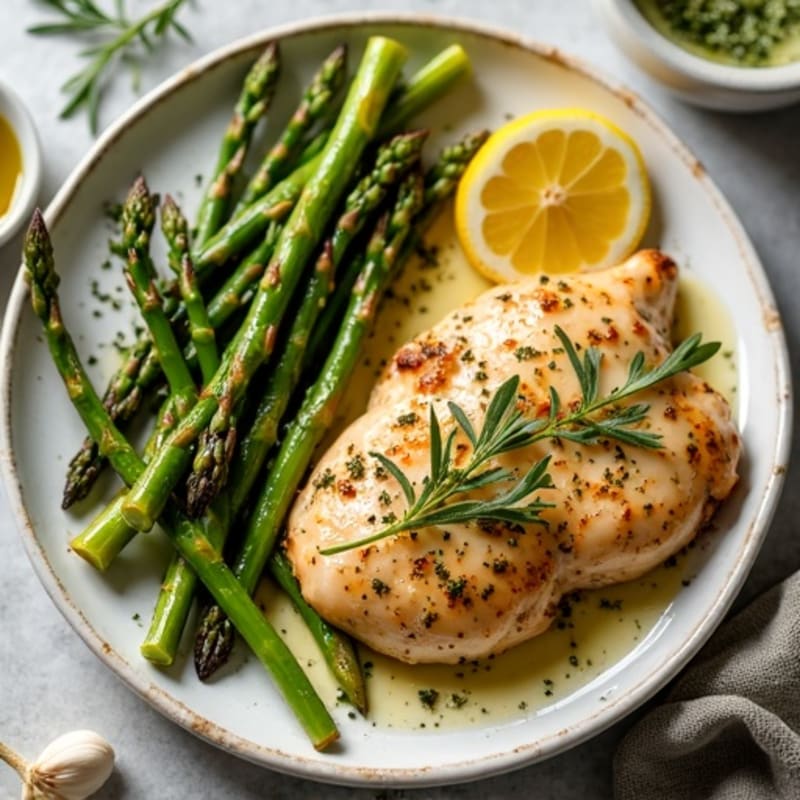 Sheet Pan Lemon Herb Chicken with Roasted Asparagus