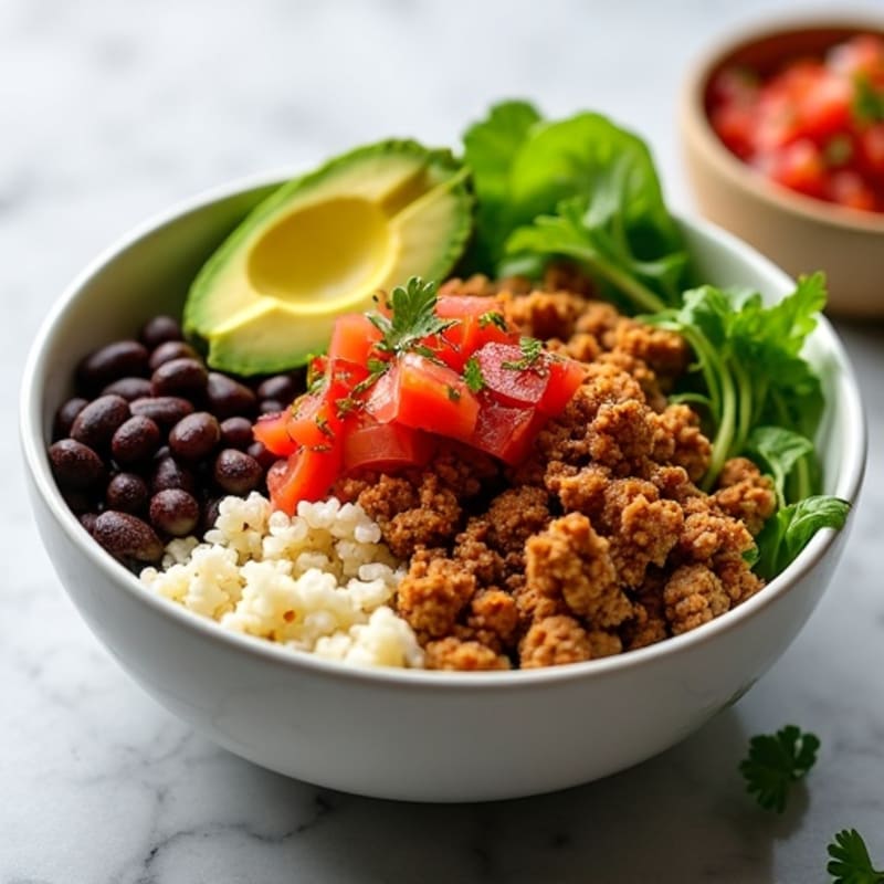 Spiced Ground Turkey Taco Bowl with Fresh Salsa