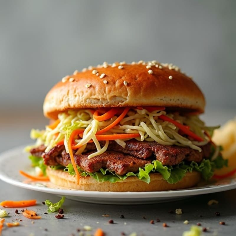 Lean Smoky Brisket Sandwich with Crispy Slaw