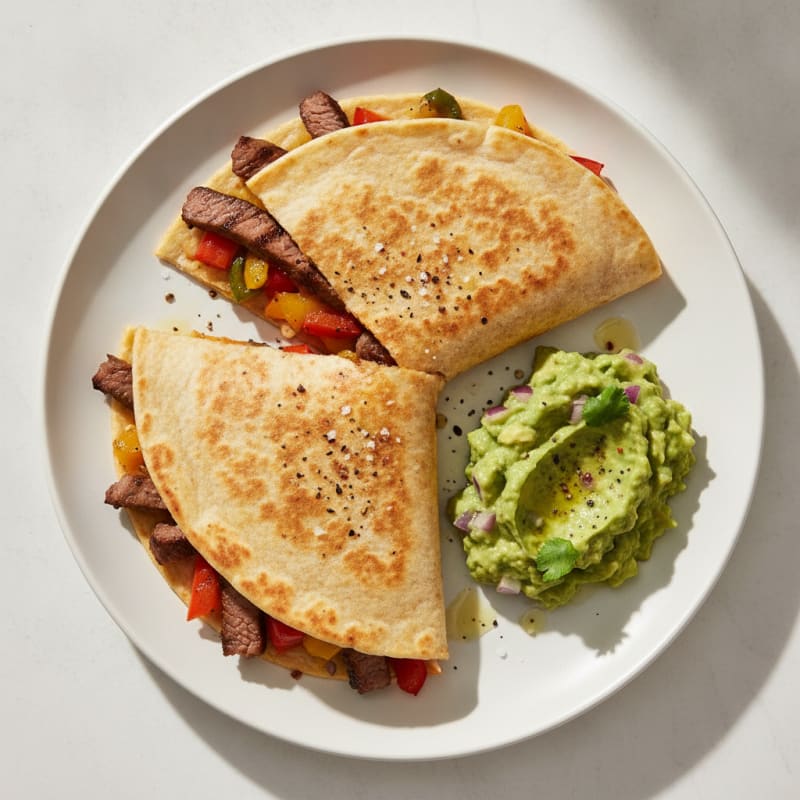 Carne Asada Quesadillas with Guacamole