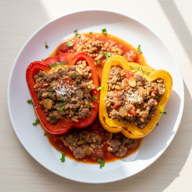 Hearty Beef and Rice Stuffed Peppers