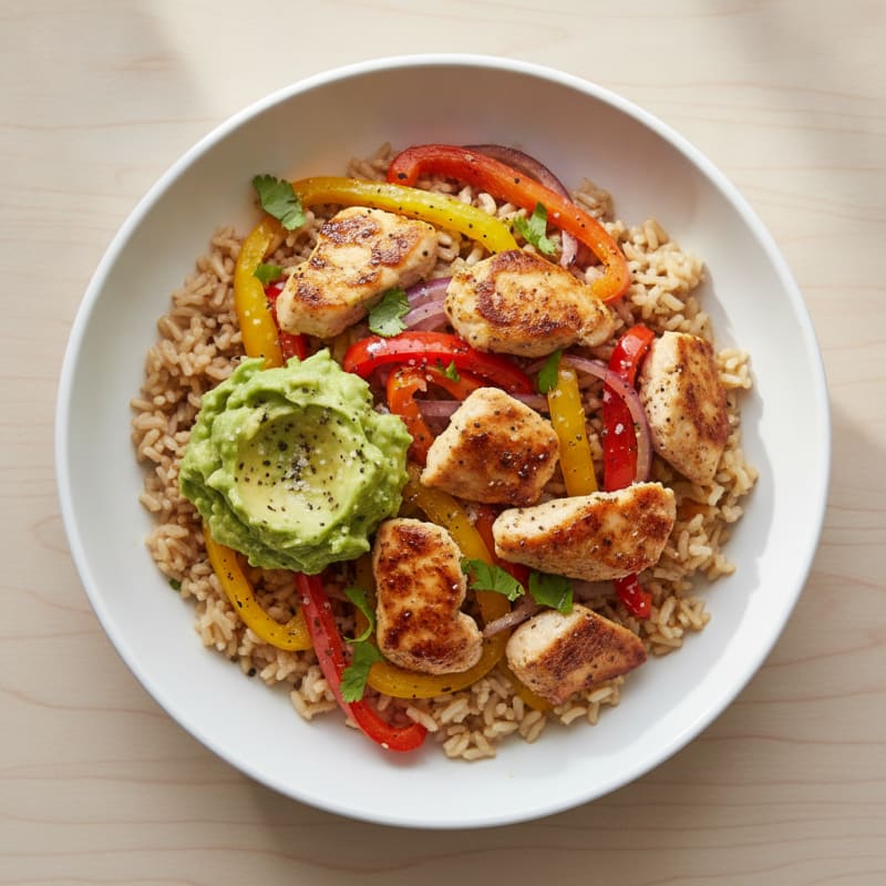 Chicken and Pepper Rice Bowl