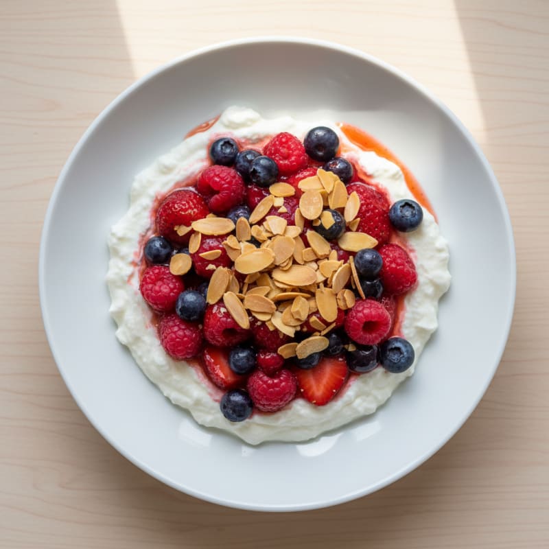 Creamy Greek Yogurt Protein Pudding with Mixed Berries