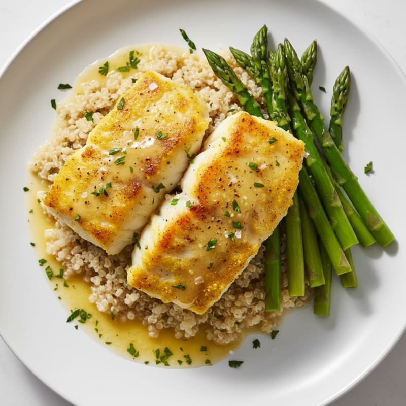 Golden Pan-Seared Cod with Zesty Lemon