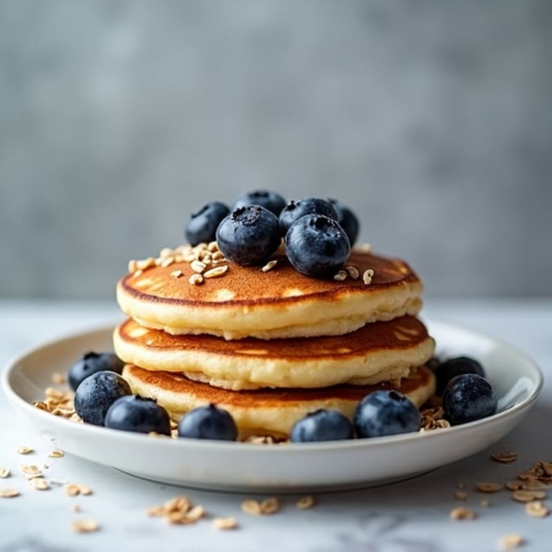 High-Protein Fluffy Blueberry Pancakes