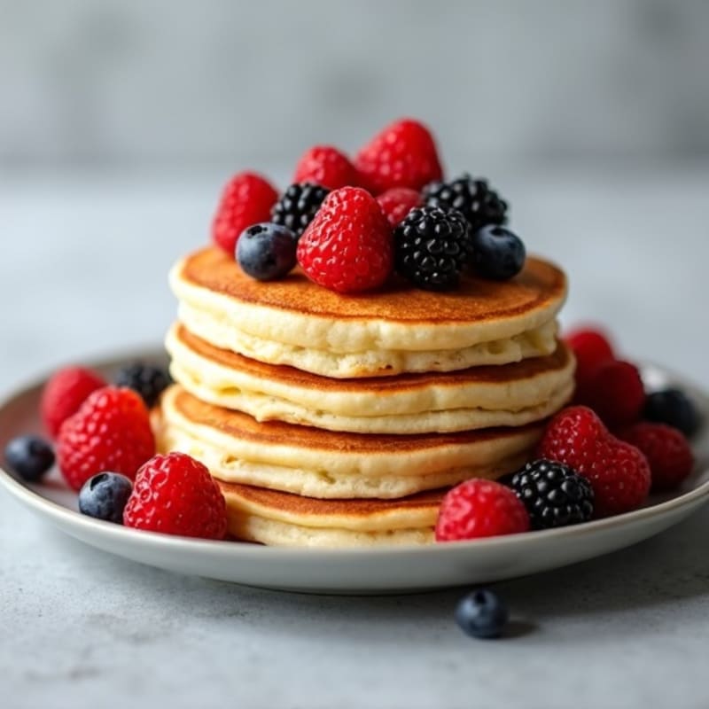 Fluffy Protein-Packed Almond Flour Pancakes with Fresh Berries