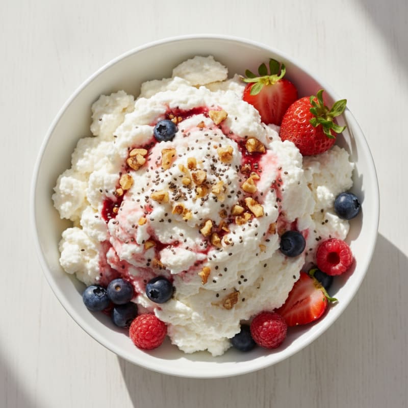 Greek Yogurt Protein Mousse with Mixed Berries