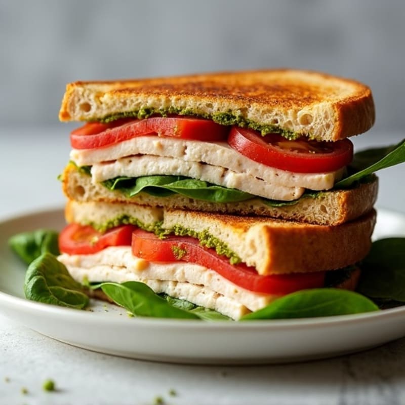 Crispy Lean Turkey Pesto Panini