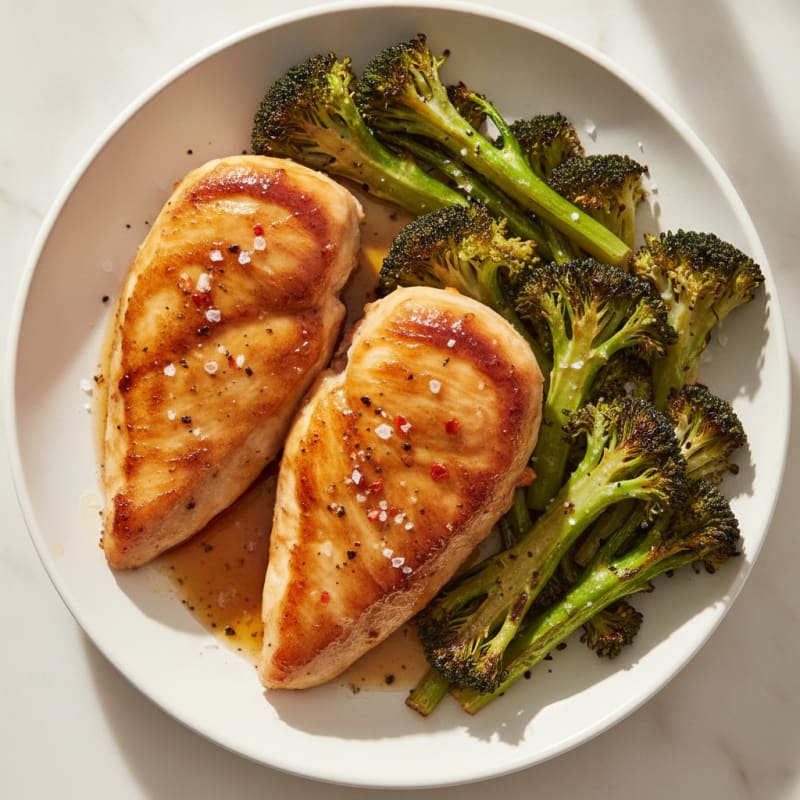 Honey-Garlic Chicken Breast with Roasted Broccoli