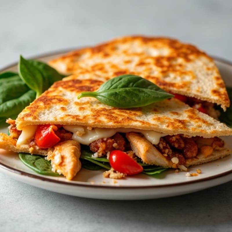 Crispy Whole Wheat Smoky BBQ Chicken Quesadilla