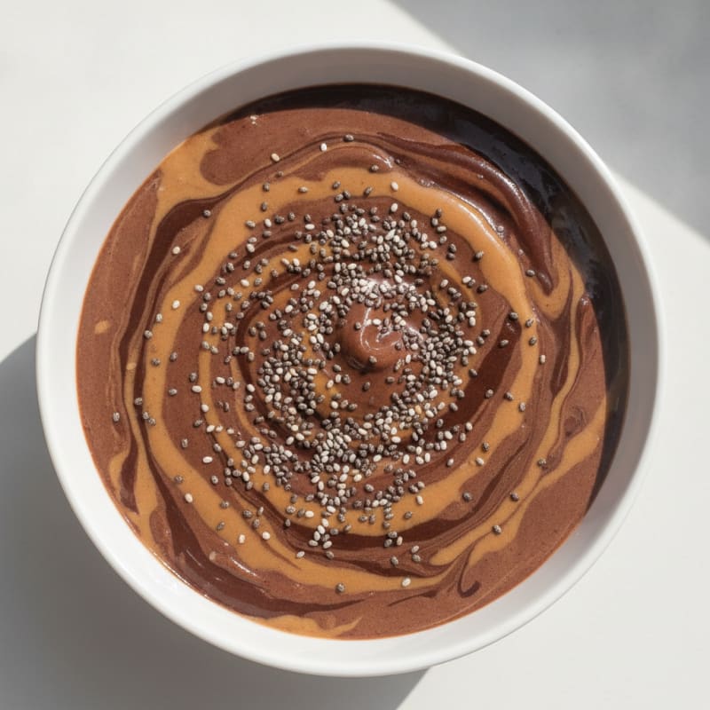 Chocolate Protein Smoothie with Peanut Butter and Chia Seeds