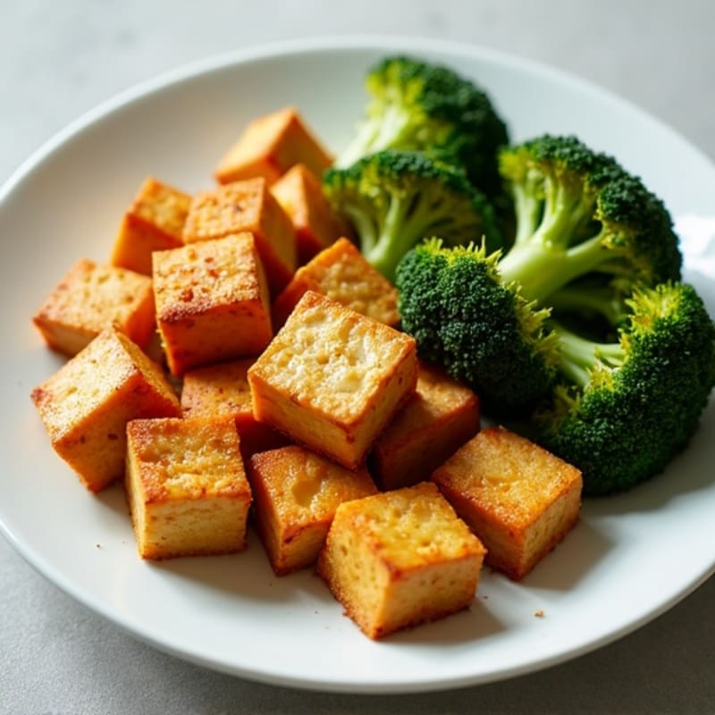 Crispy Tofu with Roasted Broccoli