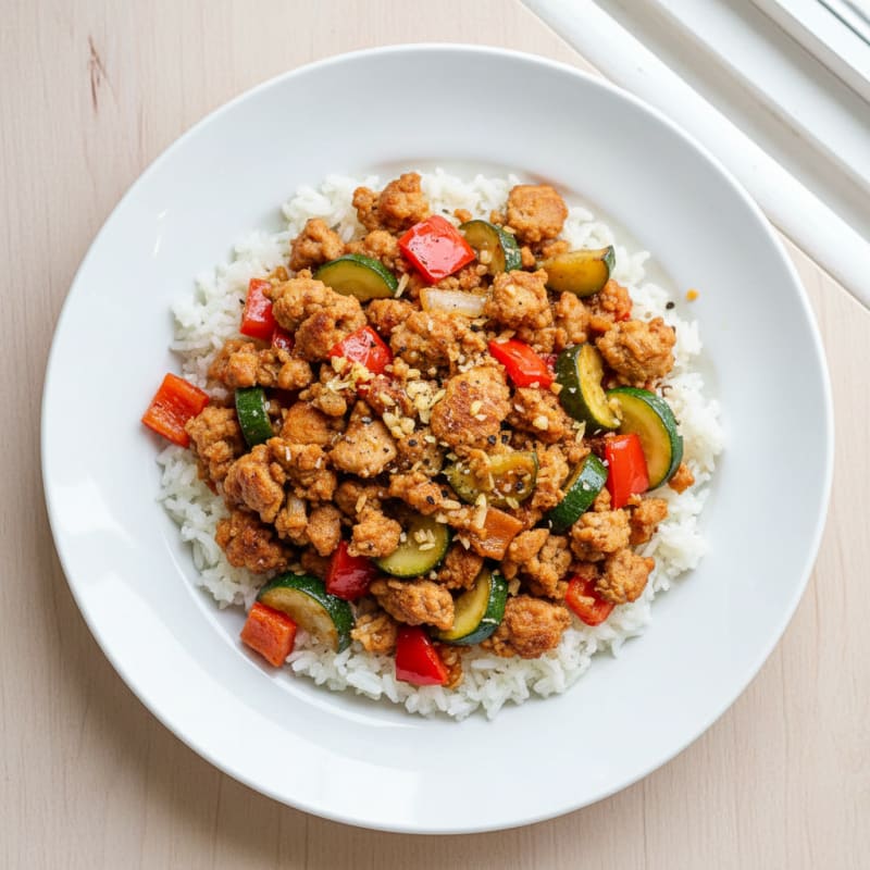 Ground Turkey & Vegetable Rice Bowl