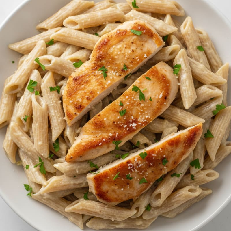 Garlic Parmesan Chicken Alfredo Pasta