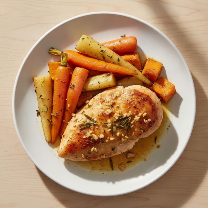 Garlic Herb Roasted Chicken with Root Vegetables