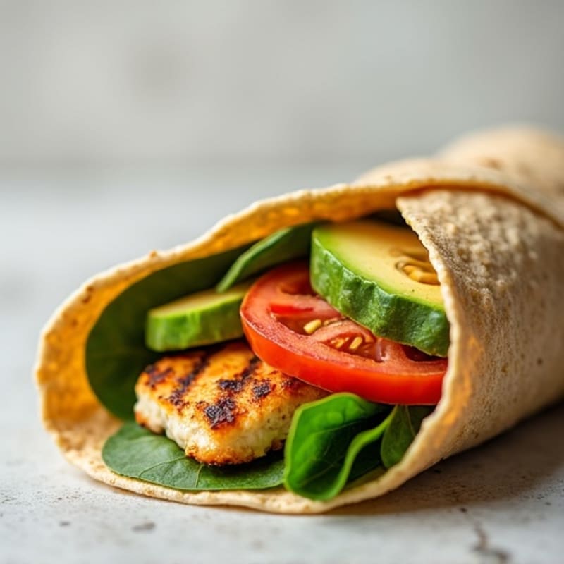 Fresh Veggie Grilled Chicken Whole Wheat Wrap