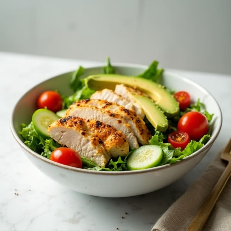 Crisp Avocado and Grilled Chicken Salad Bowl