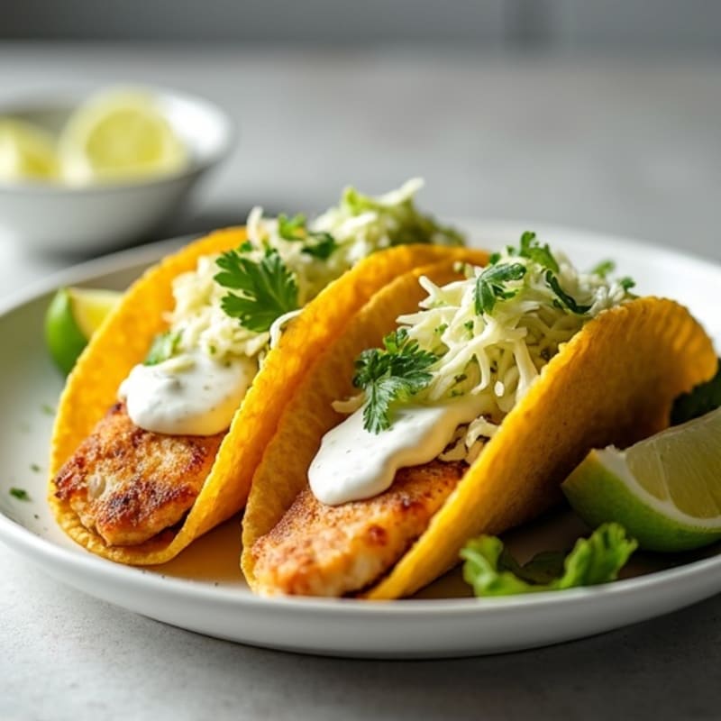 Crispy Baked Fish Tacos with Fresh Cabbage Slaw