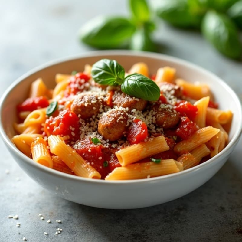 Hearty Lean Sausage Ragu with Whole Wheat Pasta
