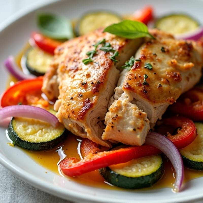 Shredded Rotisserie Chicken and Roasted Vegetable Medley