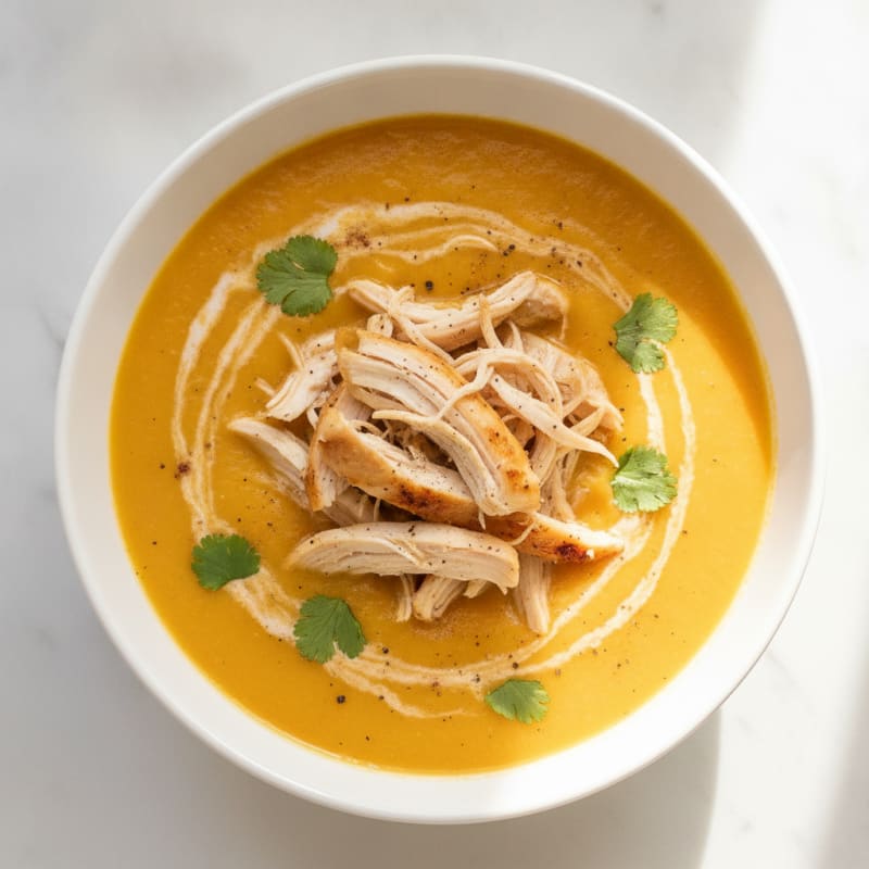 Roasted Butternut Squash Soup with Chicken