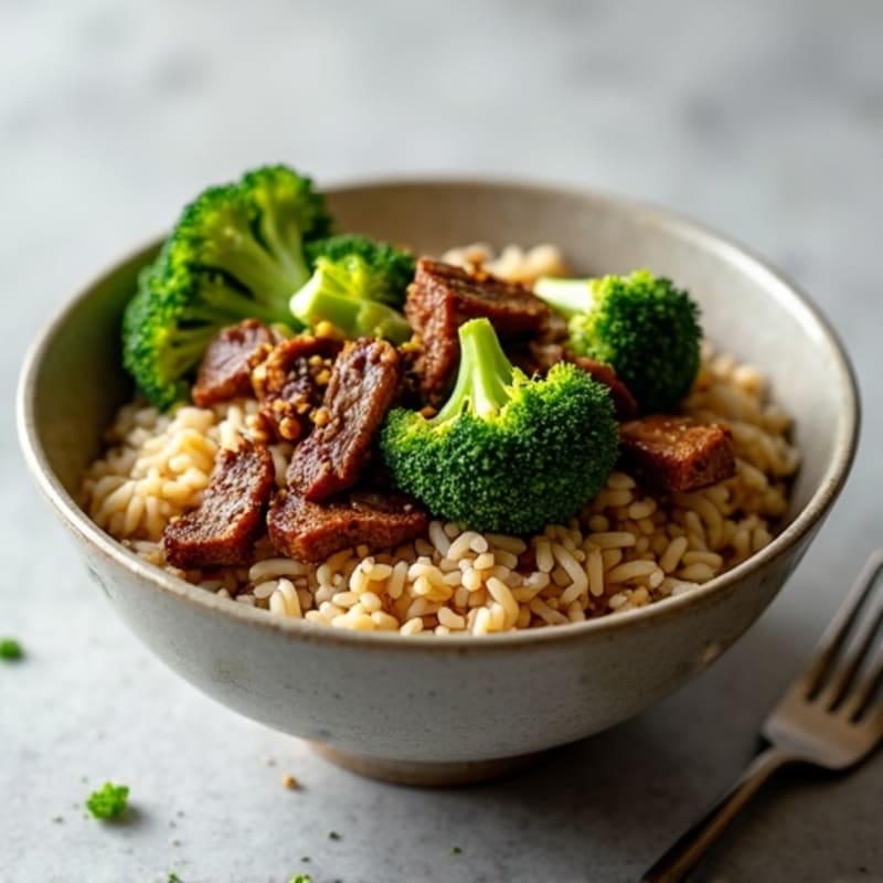 Ginger-Garlic Beef and Broccoli Rice Bowl