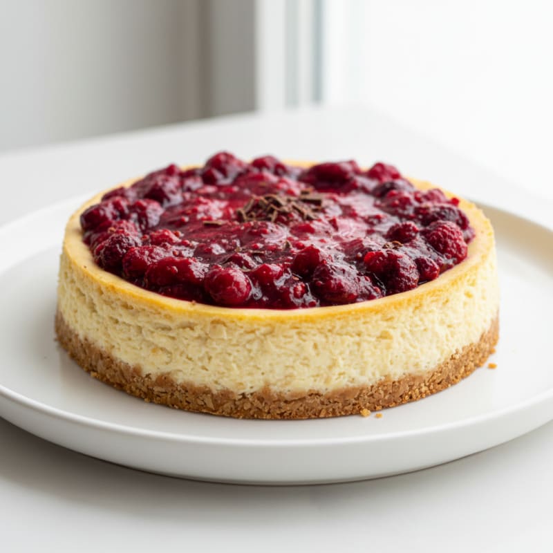Baked Mixed Berry Cottage Cheesecake