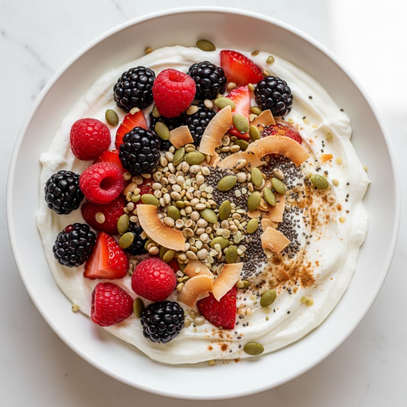 Coconut Yogurt Power Bowl with Mixed Berries