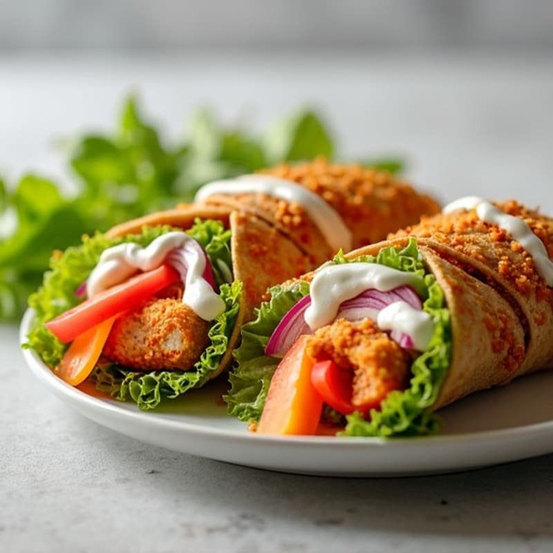 Crispy Buffalo Chicken Wrap with Fresh Veggies