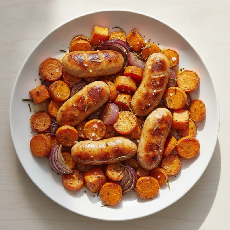Chicken Sausage with Roasted Root Vegetables