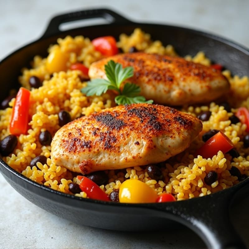 Saffron-Spiced Chicken and Yellow Rice Skillet