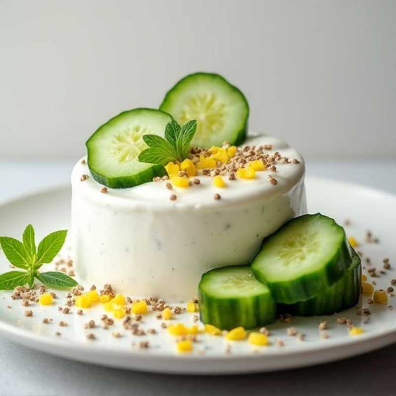 Silky Cottage Cheese Protein Mousse with Cucumber and Lemon Zest