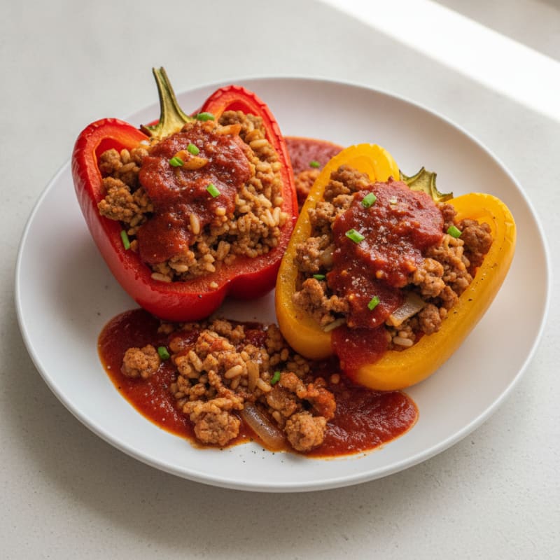 Ground Turkey Stuffed Bell Peppers