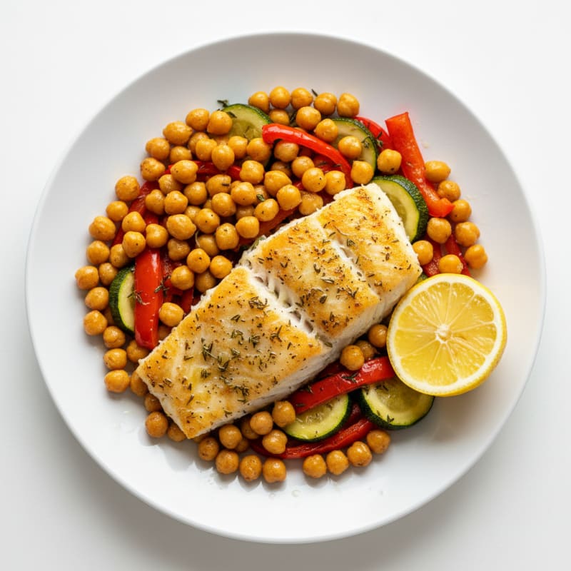 Herb-Baked Fish with Roasted Vegetables