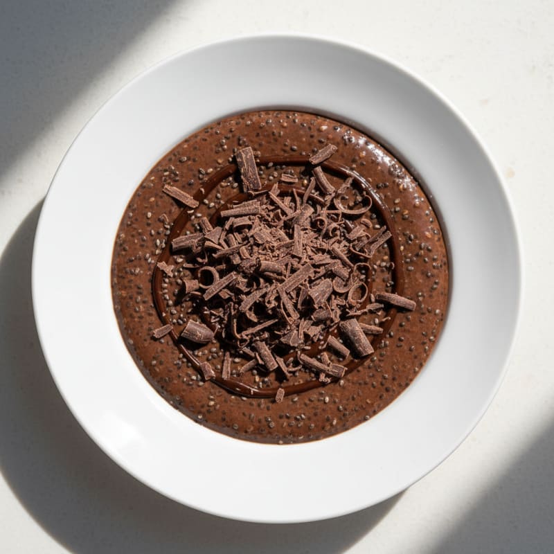 Silky Chocolate Protein Pudding with Chia Seeds
