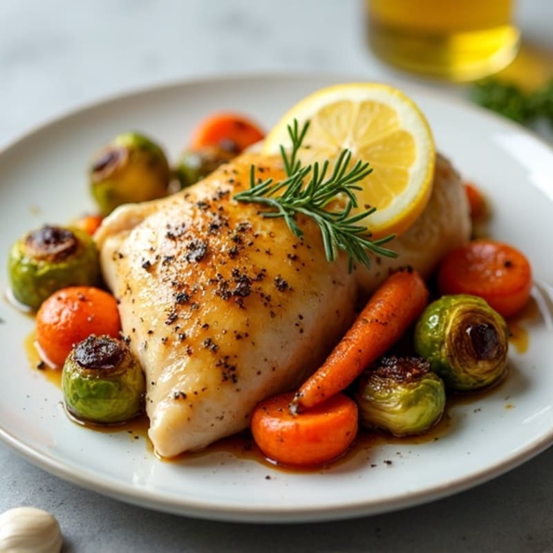 Lemon-Herb Roasted Chicken with Crispy Roasted Vegetables
