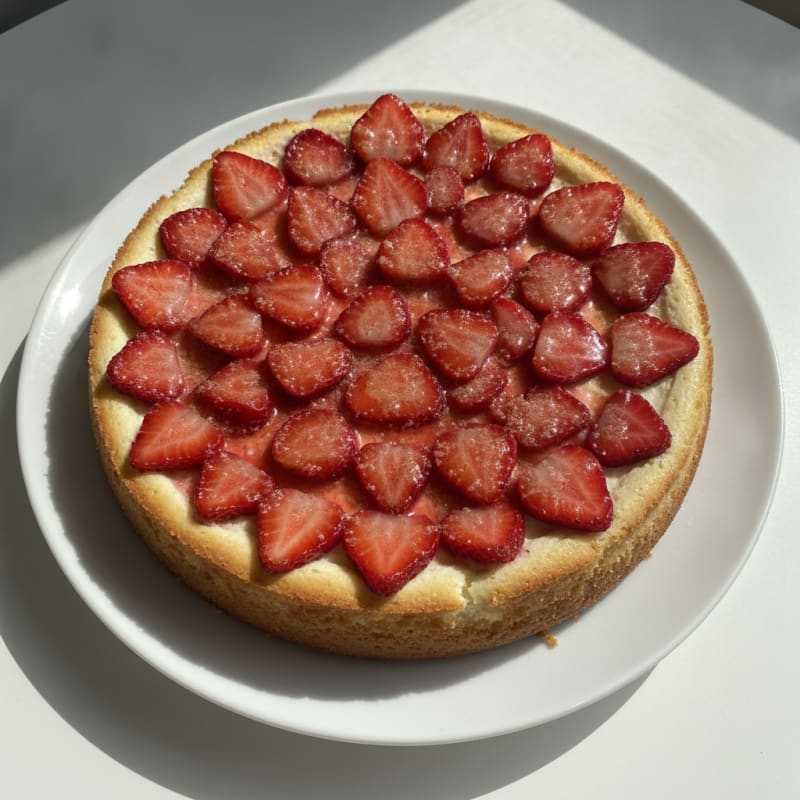 Cottage Cheese Protein Cheesecake with Fresh Strawberries