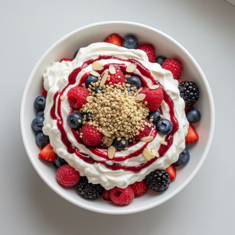 Greek Yogurt Protein Parfait with Mixed Berries