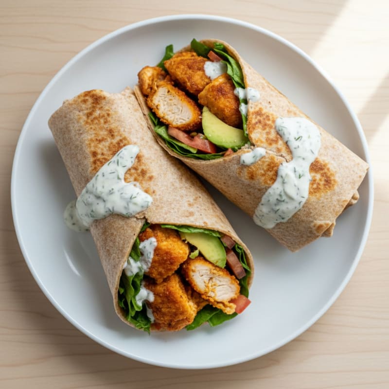 Crispy Buffalo Ranch Chicken Wraps