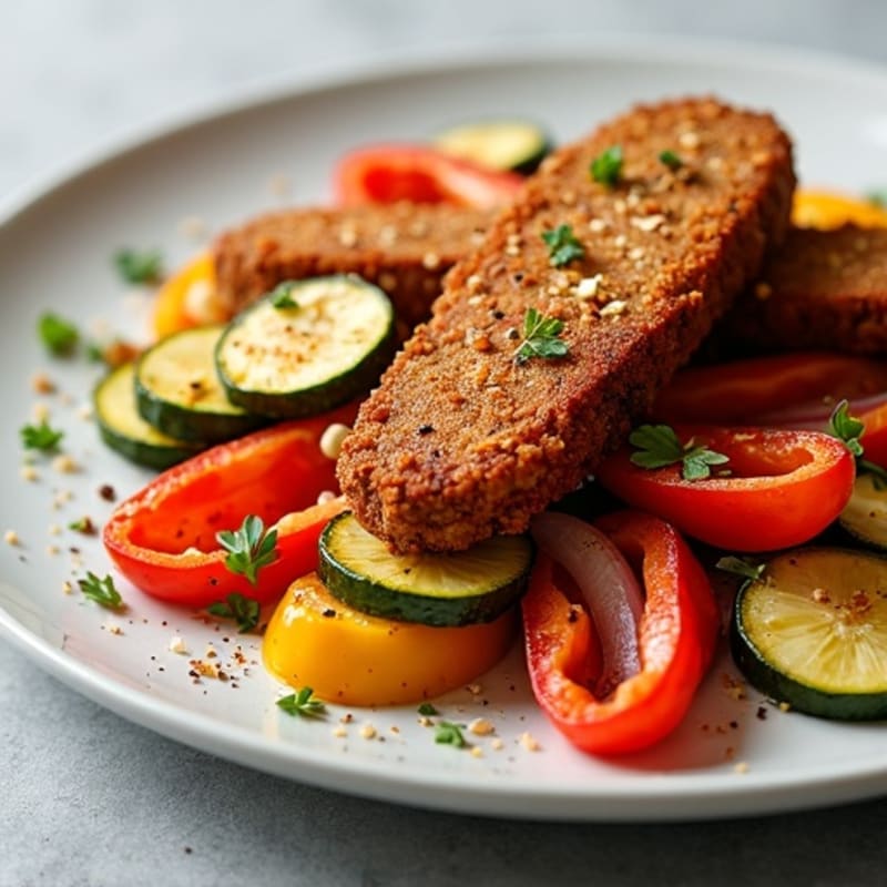 Crispy Seitan with Roasted Vegetables
