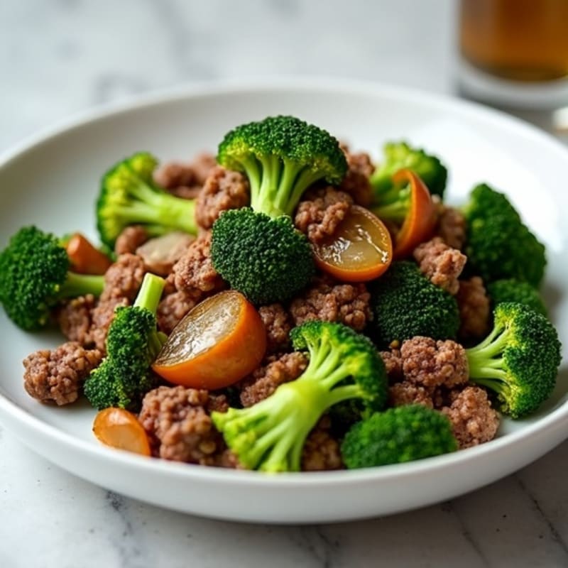 Lean Ground Beef and Roasted Broccoli Skillet
