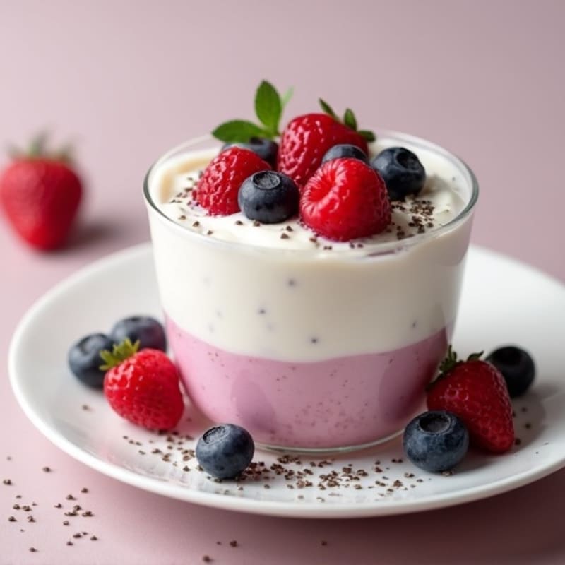 Silky Greek Yogurt Protein Mousse with Mixed Berries