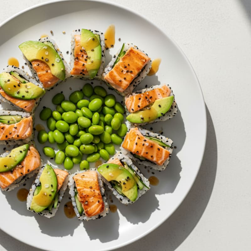 Zesty Salmon & Avocado Sushi Rolls