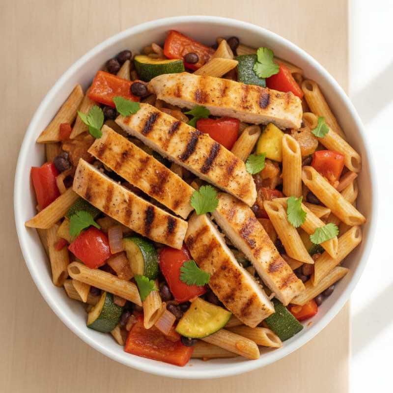 Grilled Chicken and Veggie Pasta Bowl