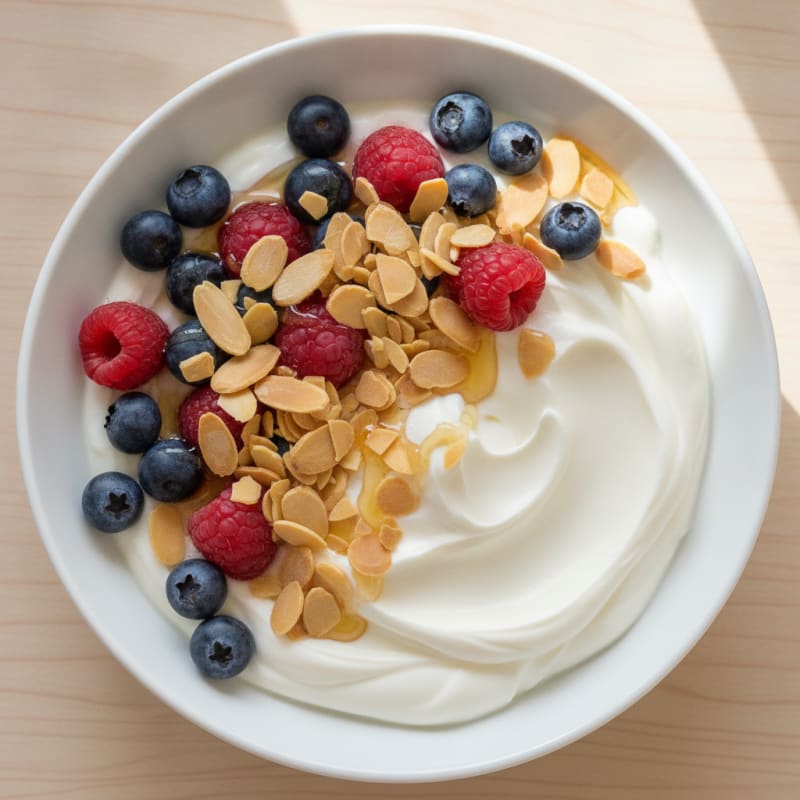 Creamy Greek Yogurt with Berries and Almonds
